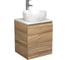Тумба Bauedge Bau Dream Blackwood 50 с дверцей, раковина BAU Diamond D40, смеситель для раковины высокий Hotel Still, нержавеющая сталь SD3105 1