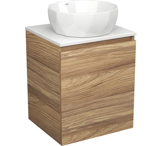 Тумба Bauedge Bau Dream Blackwood 50 с дверцей, раковина BAU Diamond D40 SD3100