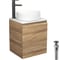 Тумба Bauedge Bau Dream Blackwood 50 с дверцей, раковина BAU Dream круглая, смеситель для раковины высокий Hotel Black, черный, выпуск клик-клак, черный SD3054 1
