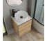 Тумба Bauedge Bau Dream Blackwood 50 с дверцей, раковина BAU Dream круглая, смеситель для раковины высокий Hotel Black, черный, выпуск клик-клак, черный SD3054 8