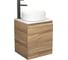 Тумба Bauedge Bau Dream Blackwood 50 с дверцей, раковина BAU Dream круглая, смеситель для раковины высокий Hotel Black, черный SD3050 1