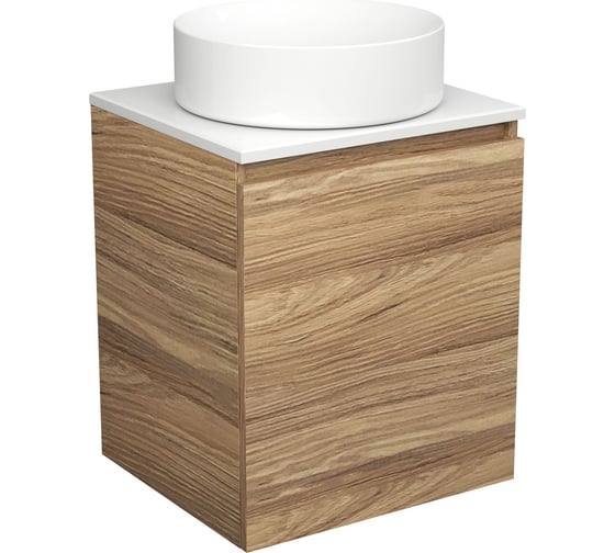 Тумба Bauedge Bau Dream Blackwood 50 с дверцей, раковина BAU Dream круглая SD3046