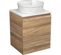 Тумба Bauedge Bau Dream Blackwood 50 с дверцей, раковина BAU Element Cristal D40, белая SD3137