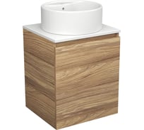 Тумба Bauedge Bau Dream Blackwood 50 с дверцей, раковина BAU Element D40, белая SD3109