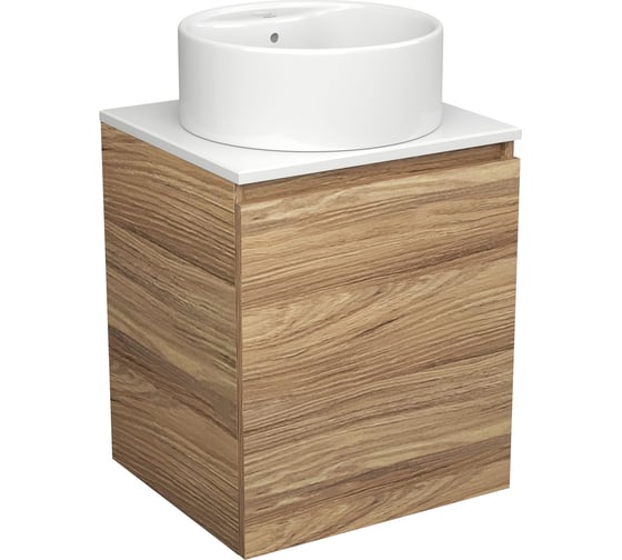 Тумба Bauedge Bau Dream Blackwood 50 с дверцей, раковина BAU Element D40, белая SD3109