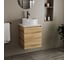 Тумба Bauedge Bau Dream Blackwood 50 с дверцей, раковина BAU Element D40, белая, смеситель Hotel Dream Black, нерж. сталь, черный SD3113 7
