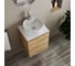 Тумба Bauedge Bau Dream Blackwood 50 с дверцей, раковина BAU Element D40, белая, смеситель Hotel Still, нерж. сталь, выпуск клик-клак, хром SD3117 8