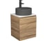 Тумба Bauedge Bau Dream Blackwood 50 с дверцей, раковина BAU Element D41, темно-серая, смеситель Hotel Black, черный SD3125 1
