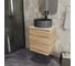 Тумба Bauedge Bau Dream Blackwood 50 с дверцей, раковина BAU Element D41, темно-серая, смеситель Hotel Black, черный SD3125 7