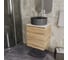Тумба Bauedge Bau Dream Blackwood 50 с дверцей, раковина BAU Element D41, темно-серая, смеситель Hotel Dream, нерж. сталь SD3126 7