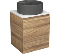 Тумба Bauedge Bau Dream Blackwood 50 с дверцей, раковина BAU Element D41, темно-серая SD3123