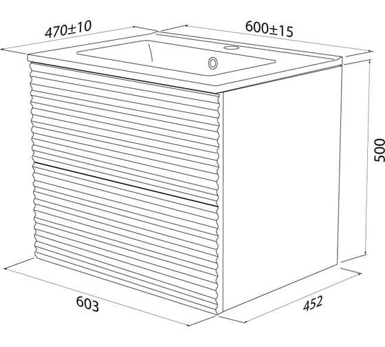 Тумба с умывальником подвесная IDDIS 60 см, белый, Bild BIL60W0i95K