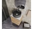Тумба Bauedge Bau Dream Blackwood 50 с дверцей, раковина BAU Element D41, темно-серая, смеситель Hotel Dream, нерж. сталь, выпуск клик-клак, белый SD3135 8
