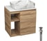 Тумба Bauedge Bau Dream Blackwood 60 правая, раковина BAU Hotel 51х39, мрамор, выпуск клик клак, черный SD3264 1
