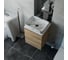 Тумба Bauedge Bau Dream Blackwood 50 с дверцей, раковина BAU Hotel, мрамор, смеситель для раковины высокий Hotel Black, черный, выпуск клик-клак, черный SD3081 8