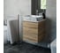 Тумба Bauedge Bau Dream Blackwood 50 с дверцей, раковина BAU Hotel, мрамор, смеситель для раковины высокий Hotel Still, нержавеющая сталь SD3078 7