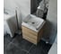 Тумба Bauedge Bau Dream Blackwood 50 с дверцей, раковина BAU Hotel, мрамор, смеситель для раковины высокий Hotel Still, нержавеющая сталь, выпуск клик-клак, хром SD3079 8