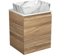 Тумба Bauedge Bau Dream Blackwood 50 с дверцей, раковина BAU Hotel, мрамор SD3073