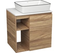 Тумба Bauedge Bau Dream Blackwood 60 правая, раковина BAU Hotel Black Rand 48х37 SD3243