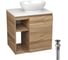 Тумба Bauedge Bau Dream Blackwood 60 правая, раковина BAU Nimb 41х33, выпуск клик клак, черный SD3273 1