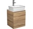 Тумба Bauedge Bau Dream Blackwood 50 с дверцей, раковина BAU Hotel Black Rand 48х37, смеситель для раковины высокий Hotel Still, нержавеющая сталь SD3060 1