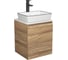 Тумба Bauedge Bau Dream Blackwood 50 с дверцей, раковина BAU Hotel Black Rand 48х37, смеситель для раковины высокий Hotel Black, черный SD3059 1