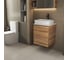 Тумба Bauedge Bau Dream Blackwood 50 с дверцей, раковина BAU Hotel Black Rand 48х37, смеситель для раковины высокий Hotel Black, черный SD3059 7