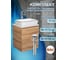 Тумба Bauedge Bau Dream Blackwood 50 с дверцей, раковина BAU Hotel Black Rand 48х37, смеситель для раковины высокий Hotel Still, нержавеющая сталь, выпуск клик-клак, хром SD3061 2