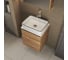 Тумба Bauedge Bau Dream Blackwood 50 с дверцей, раковина BAU Hotel Black Rand 48х37, смеситель для раковины высокий Hotel Still, нержавеющая сталь, выпуск клик-клак, хром SD3061 8