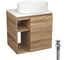 Тумба Bauedge Bau Dream Blackwood 60 правая, раковина BAU Nimb 50х36, выпуск клик клак, хром SD3226 1