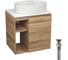 Тумба Bauedge Bau Dream Blackwood 60 правая, раковина BAU Nimb 51х41 белая, выпуск клик клак черный SD3346 1