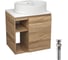 Тумба Bauedge Bau Dream Blackwood 60 правая, раковина BAU Nimb 51х41 белая, выпуск клик клак хром SD3344 1