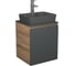 Тумба Bauedge Bau Dream Blackwood 50 графит, раковина BAU Cerama 48х37 темно-серая матовая, смеситель Hotel Still, нерж. сталь SD4180 1