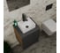 Тумба Bauedge Bau Dream Blackwood 50 графит, раковина BAU Cerama Mini белая, смеситель Hotel Black, черный, выпуск клик-клак черный SD4203 8