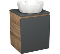 Тумба Bauedge Bau Dream Blackwood 50 графит, раковина BAU Diamond D40 SD4100