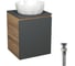 Тумба Bauedge Bau Dream Blackwood 50 графит, раковина BAU Diamond D40, выпуск клик-клак, черный SD4103 1