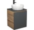 Тумба Bauedge Bau Dream Blackwood 50 графит, раковина BAU Diamond D40, смеситель для раковины высокий Hotel Black, черный SD4104 1