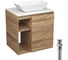 Тумба Bauedge Bau Dream Blackwood 60 правая, раковина BAU Spectrum mini 47х24 выпуск клик клак, хром SD3208 1
