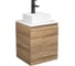 Тумба Bauedge Bau Dream Blackwood 50 с дверцей, раковина BAU Cerama Mini белая, смеситель Hotel Black, черный SD3195 1