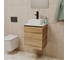 Тумба Bauedge Bau Dream Blackwood 50 с дверцей, раковина BAU Cerama Mini белая, смеситель Hotel Black, черный SD3195 7