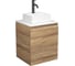 Тумба Bauedge Bau Dream Blackwood 50 с дверцей, раковина BAU Cerama Mini белая, смеситель Hotel Dream Black, нерж. сталь, черный SD3197 1
