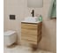 Тумба Bauedge Bau Dream Blackwood 50 с дверцей, раковина BAU Cerama Mini белая, смеситель Hotel Dream Black, нерж. сталь, черный SD3197 7