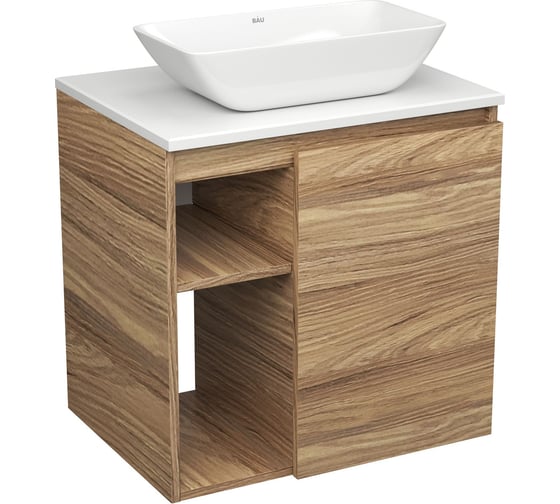 Тумба Bauedge Bau Dream Blackwood 60 правая, раковина BAU Spectrum mini 47х24 SD3207