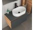Тумба Bauedge Bau Dream Blackwood 80 графит, 1 ящик, дверца, раковина овальная BAU Nimb 55х35, смеситель Hotel Stil черный, выпуск клик клак, черный BD2934 7