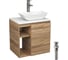 Тумба Bauedge Bau Dream Blackwood 60 правая, раковина BAU Spectrum mini 47х24 смеситель для раковины высокий Hotel Still, нержавеющая сталь, выпуск клик клак, SD3213 1