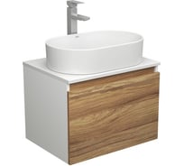 Тумба Bauedge Bau Dream Blackwood 60, 1 ящик, раковина овальная BAU Nimb 55x35, смеситель Hotel Stil, нерж. сталь BD2906