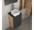 Комплект для ванной Bauedge 4 предмета (тумба Bau 40, графит + раковина BAU Hotel mini 24x24 + смеситель Hotel Still, выпуск клик-клак, белый) BD1914 2