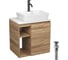 Тумба Bauedge Bau Dream Blackwood 60 правая, раковина BAU Cerama 48х37 белая, смеситель Hotel Dream Black, нерж. сталь, черный, выпуск клик клак черный SD3366 1