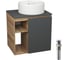Тумба Bauedge Bau Dream Blackwood 60 правая, графит, раковина BAU Element D40, белая, выпуск клик клак белый SD4303 1