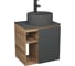 Тумба Bauedge Bau Dream Blackwood 60 правая, графит, раковина BAU Element D41, темно-серая, смеситель Hotel Black черный SD4313 1